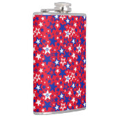 赤バスタオオルテーブルランプの上の青と白の星 フラスク (右)