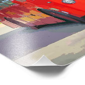 赤バス フォトプリント            (角)