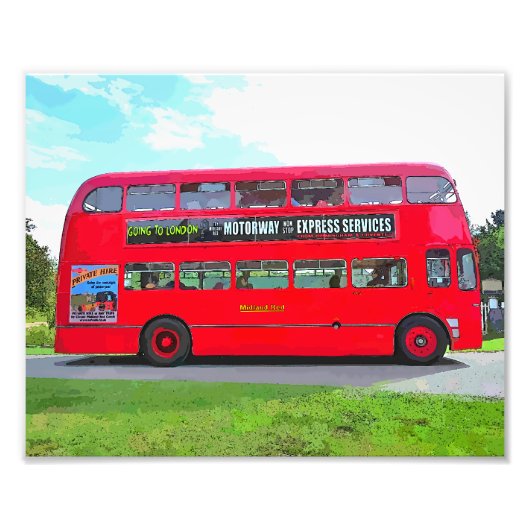 赤バス フォトプリント            (正面)