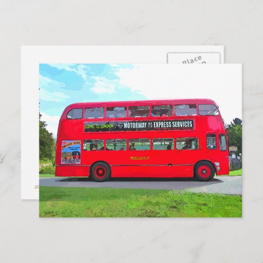 赤バス ポストカード (正面/裏面)