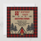 赤バッファローが男の誕生日素朴パーティーをチェック 招待状 (正面)
