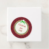 赤バッファローのプレイドとバーラップのクリスマスジャム フェイバータグ (インサイチュ)