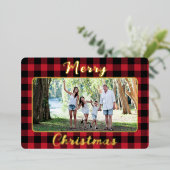 赤バッファローのプレイドメリークリスマスワンフォト 箔シーズンカード (立ち正面)