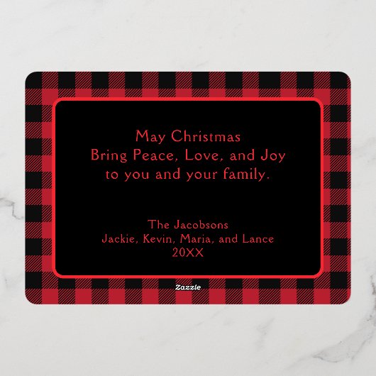 赤バッファローのプレイドメリークリスマスワンフォト 箔シーズンカード (裏面)