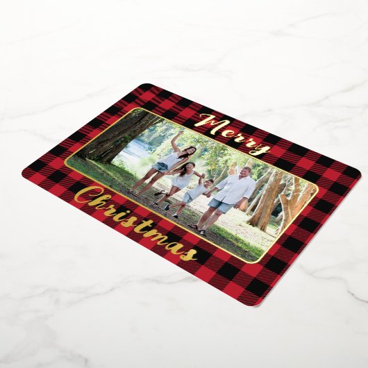 赤バッファローのプレイドメリークリスマスワンフォト 箔シーズンカード (回転した状態)