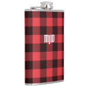 赤バッファローのプレイドモノグラム フラスク (右)