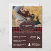 赤バッファローのプレイド年のレビューのクリスマスフォト シーズンカード (正面)