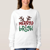 赤バッファローの格子状のクリスマスセーター スウェットシャツ (正面)