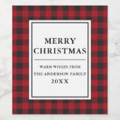 赤バッファローはメリークリスマスを祈る ワインラベル (シングルラベル)