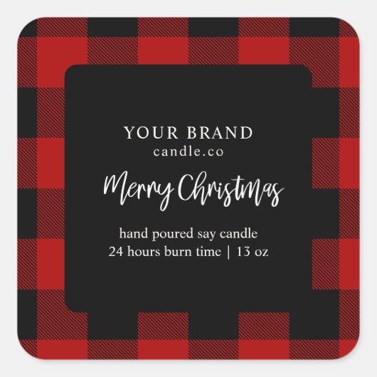 「赤バッファローはメリークリスマスを祝して叫んだ スクエアシール (正面)