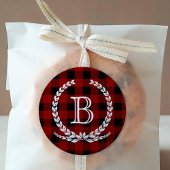 赤バッファローチェックパターンモノグラム ラウンドシール