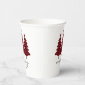 赤バッファローチェック松の木 紙コップ (右)