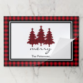 赤バッファローチェック松パーソナライズされた木 ペーパーパッド (折り畳み)