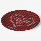 赤バッファローパターン聖書の聖句クリスマス ペーパープレート (アングル)