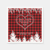 赤バッファローパターン聖書聖句クリスマスパイン