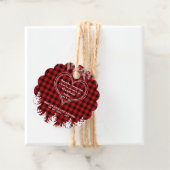 赤バッファローパターン聖書聖句クリスマスパイン フェイバータグ (インサイチュ)