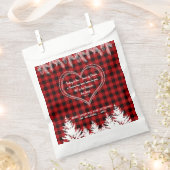 赤バッファローパターン聖書聖句クリスマスパイン フェイバーバッグ (クリップ留めされた状態)