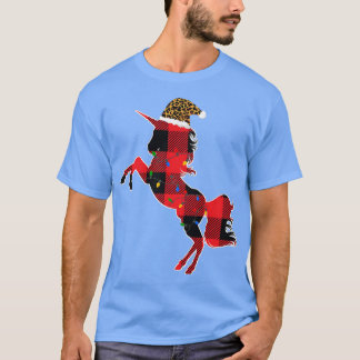 赤バッファロープライドUnicornクリスマスパジャマスレオパール Tシャツ