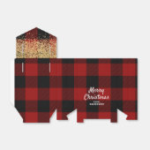 赤バッファロープレイドと金ゴールドクリスマス フェイバーボックス (折り畳みなし)