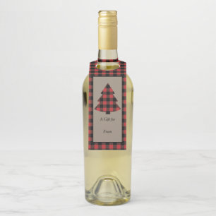 赤バッファロープレイドクリスマスツリー ボトルネックタグ