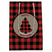 赤バッファロープレイドクリスマスツリー ミディアムペーパーバッグ (裏面)