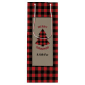 赤バッファロープレイドクリスマスツリー ワインギフトバッグ (正面)