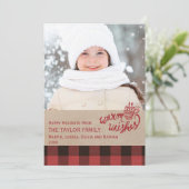 赤バッファロープレイドクリスマスフォト シーズンカード (スタンド正面)