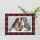 赤バッファロープレイドクリスマスフォト シーズンカード (スタンド正面)