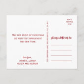 赤バッファロープレイドクリスマスフォト シーズンポストカード (裏面)