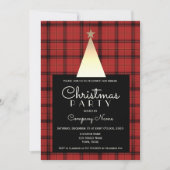 赤バッファロープレイドクリスマス 招待状 (正面)