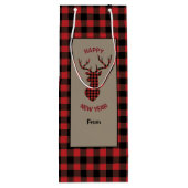 赤バッファロープレイドディアヘッド ワインギフトバッグ (裏面)