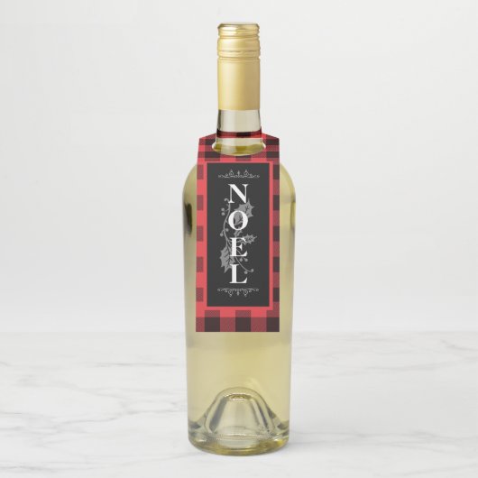 赤バッファロープレイドノールクリスマス ボトルネックタグ (ボトル)