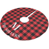 赤バッファロープレイドファミリーモノグラム ブラッシュドポリエステルツリースカート (アングル)