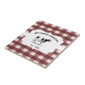 赤バッファロープレイドファームカウデコレーション タイル (側面)