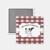 赤バッファロープレイドファームカウマグネット マグネット (正面/裏面)