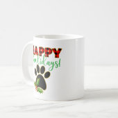 赤バッファロープレイドポープリントクリスマス コーヒーマグカップ (正面左)