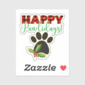 赤バッファロープレイドポープリントクリスマス シール (シート)