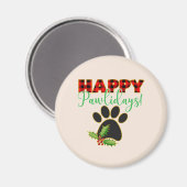 赤バッファロープレイドポープリントクリスマス マグネット (正面/裏面)