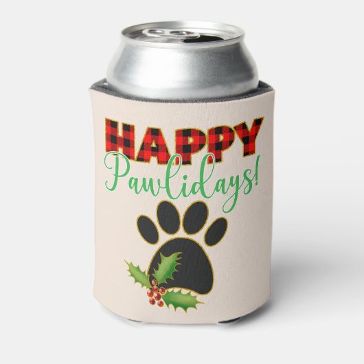 赤バッファロープレイドポープリントクリスマス 缶クーラー (缶裏面)