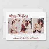 赤バッファロープレイドモダン3数々の写真クリスマス シーズンカード (正面)