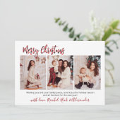 赤バッファロープレイドモダン3数々の写真クリスマス シーズンカード (スタンド正面)