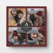 赤バッファロープレイドランバージャックファミリーフォトコラージュ フォトプラーク (正面)