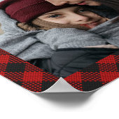 赤バッファロープレイドランバージャックファミリーフォトコラージュ ポスター (角)