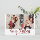 赤バッファロープレイド2フォトコラージクリスマス シーズンカード (スタンド正面)