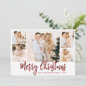 赤バッファロープレイド5写真コラージクリスマス シーズンカード (スタンド正面)