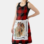 赤バッファロープレイド&個人名と写真 エプロン (インサイチュ)
