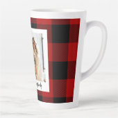 赤バッファロープレイド&個人名と写真 カフェラテマグ (右)