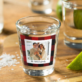 赤バッファロープレイド&個人名と写真 ショットグラス