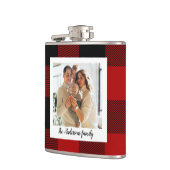 赤バッファロープレイド&個人名と写真 フラスク (左)