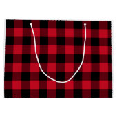 赤バッファロープレイド、赤フランネル ラージペーパーバッグ (裏面)